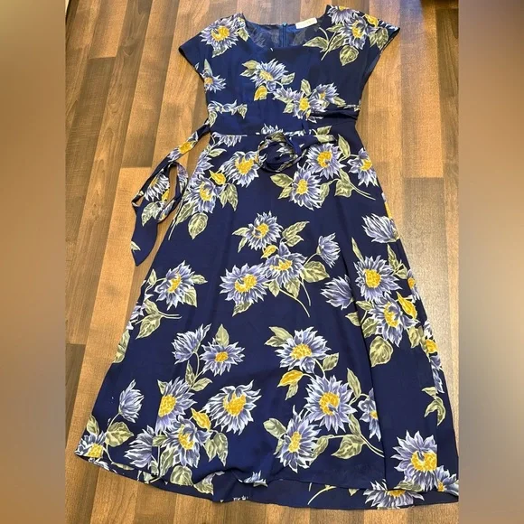 NaNa Blue and Yellow Flutter Sleeve Sundress - Picture 3 of 7